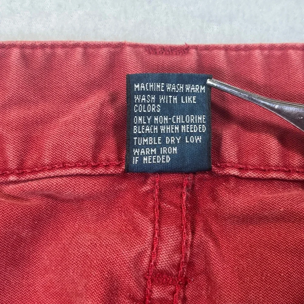 Vintage 90s Polo Ralph Lauren Pants Red Dungarees Cotton Straight Leg Preppy 34